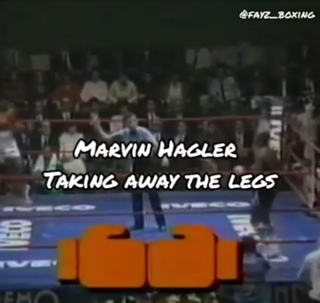 marvin hagler taking away the legs